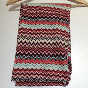 Multi-Coloured Chevron Pattern Infinity Scarf